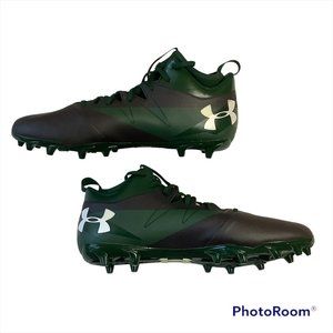 Men's Under Armour Nitro Mid Green Black Football Cleats Men's Sz 16